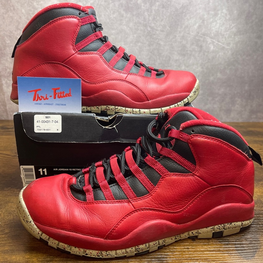 Jordan 10 Retro Bulls Over Broadway 2015 Size 11 705178-601 Red OG Basketball